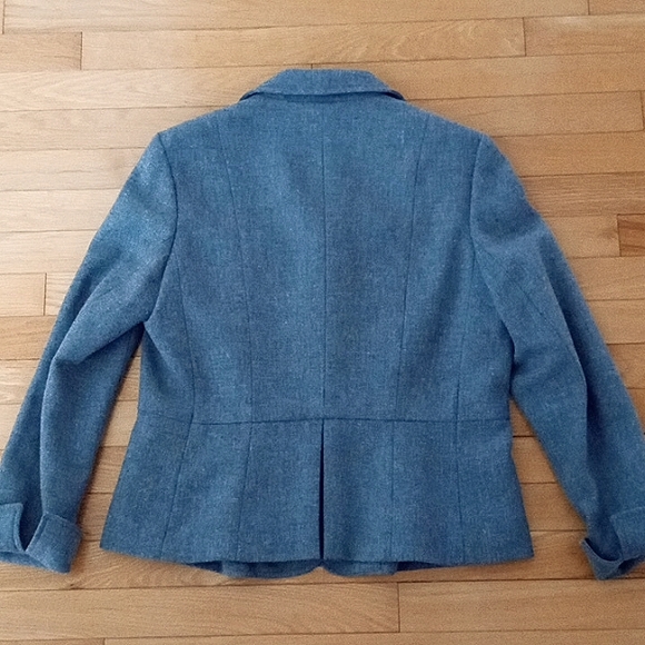 Jacket Woman's 12 Blue Heathered Wool - Picture 7 of 8